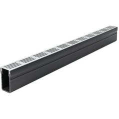 ACO Threshold Drain with Silver Aluminium Mesh - 1m