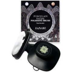[K-Beauty] DANABE Porcelain Face Polishing Brush | Non-Slip Silicone Scrubber for Face and Body | Korean Skin Care Facial Cleansing Brush | Portable Face Scrub (Black)