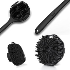 3-teiliges Silikon-Badebürsten-Set, Rückenschrubber und Körperbürste und Gesichtsbürsten-Set, Super-Peeling- und Schaum-Körperschrubber, Duschbürste, Gesichtsschrubber Kombination für Zuhause,