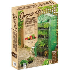 Gardman Garden Compact Greenhouse with 4 Shelves and Reinforced Cover, Standard
