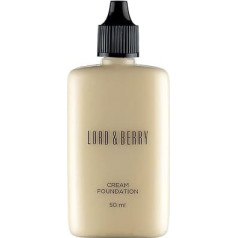 Lord and Berry Cream Foundation Fluid - Non-Greasy Foundation Makeup - Face Makeup with Hyaluronic Acid - Easy to Blend - 8615 Alabaster - 50 ml