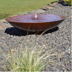 CLGarden SCWS80 Corten Steel Fountain Water Bowl Garden Fountain Metal Water Feature Set