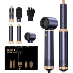 Airstyler 5 in 1,1000 W Hair Dryer, Professional Hair Styler, Hair Dryer, 30 mm Curling Iron, Warm Air Curler, All in One Airstyler, 3 Temperature and Wind Speed, for Drying, Curling