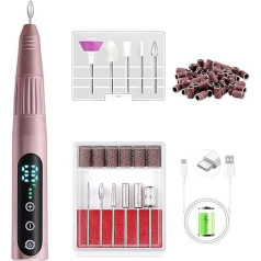Electric Nail Drill 11 in 1 Kit, 35000RPM Cordless Nail Drill Machine, Professional Acrylic Gel Electric Nail Files for Manicure and Pedicure, Portable Home Travel or Salon Use