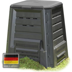 NYVIGreen Garden Composter 87 x 75 x 75 cm Anthracite - 340 Litres - Thermal Composter Made of Weatherproof & Recycled Plastic - Quick Composter - Sturdy, Easy to Clean, Plug-In Assembly without