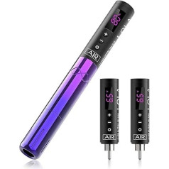 EZ Wireless Tattoo Machine - Permanent Makeup Tattoo Pen Machine with 3 Pieces Battery Operated Rotation Tattoo Gun for Tattoo Artists and Artists (LOLA AIR Black Purple)