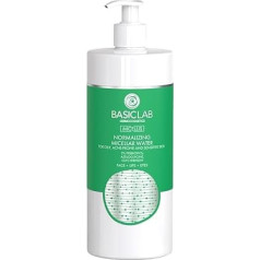 BasicLab Dermocosmetics Normalizing Micellar Lotion for Oily, Acne Prone and Sensitive Skin | 500ml | Skin Cleansing Makeup Remover for Skin Care