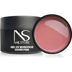 NAILSTORE UV LED Gel Single Phase Cover Pink Medium Density Self Levelling Camouflage Easy Processing Suitable for Refill and Extension with Card (50g)