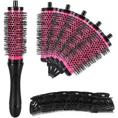 Hair Rollers with Removable Handle, 3 Sizes, Pack of 6 with Positioning Clips, Aluminium Ceramic Hair Rollers, Comb, Hairdresser