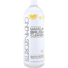 Cinema Secrets Original Makeup Brush Cleaning Solution, Professional Makeup Brush Cleaner, Quick Drying, Rinse Free Formula, Removes Stubborn Waterproof Make-Up, Lemon (946.4