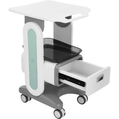 Cosmetic Trolley Salon Trolley up to 60 kg Portable Tool Trolley with Large Worktop and Drawer Mobile Work Trolley for Beauty Instrument, Laboratory