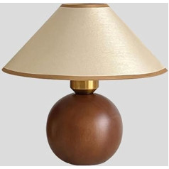 Fabric Bedside Lamp, Wooden Table Lamp, Vintage Desk Reading Light, E27 Desktop Bedside Lamps for Kids, Reading, Home Decoration, Office Work Lights