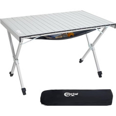 PORTAL Camping Table Foldable Height Adjustable Folding Table Aluminium 108 x 71 cm Rollable Camping Table Foldable Folding Table Lightweight for Picnic Party Garden Hiking Travel