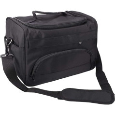 Portable Storage Bag for Hairdressing Tool and Travel Cosmetics, Multiple Compartments for Men and Women, 35 x 20 x 24 cm, Black, Modern, black, Modern