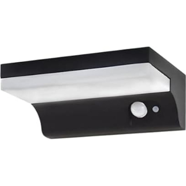 REV Lumus 130 Solar Wall Light with Motion Sensor, LED Wall Light, Solar Light Garden, 150 lm, 3000 K, 2 W, IP65, Black