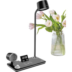 Generico Digital Display Desk Lamp, Wireless Digital Time Display Charging Bedside Lamp, 360 Degree Adjustable Touch Control Desk Light with Wireless Charger for Home Living Room Entertainment