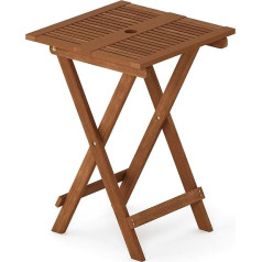 Furinno Tioman Outdoor Folding Table Made of Teak Oil, Natural, 51.05 x 51.05 x 72.39 cm, Wood