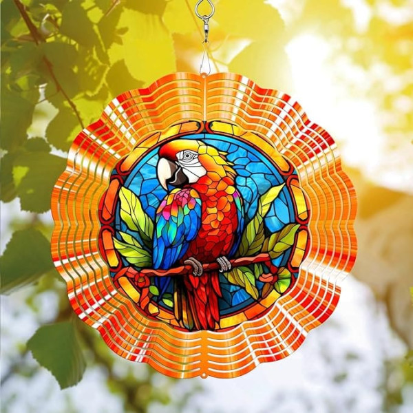 64memory Ara Wind Spinner, Ara Wind Spinner Hängend für Hof und Garten, Einzigartiges Geschenk Wind Spinner, 3D Hanging Wind Spinner Outdoor, Cute Ara Wind Spinner