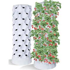 Hydroponics Tower Garden Growing System Kits, Aeroponic Tower for Indoor Herbs, Fruits and Vegetables, for Vertical Growing Vegetables and Herbs, Plant Pots, Tools - 80 Pods