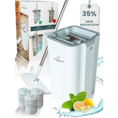 TripleClean Plus Mop Set with Bucket - Floor Mop with Innovative 3 Chamber System - Mop with Large Cleaning Bucket - Floor Mop Set - Mop with Wring Function - TripleClean Plus Includes 3 x