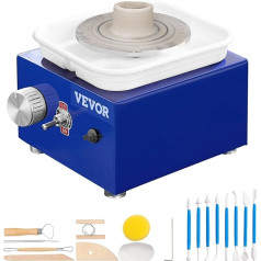 VEVOR Potter's Wheel Ceramic Wheel Machine 30 W, Blue Electric Pottery Wheel Machine 10 cm 300 RPM Potter's Wheel Machine, Moulding Machine with Apron, Suitable for Beginners, Enthusiasts, etc.