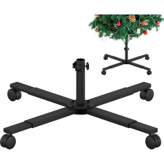 Christmas Tree Stand with Rubber Wheels, Foldable Metal Christmas Tree Stand, Removable Christmas Tree Base, Artificial Christmas Tree Metal Base, Christmas Decoration (60 cm, Diameter 2.4