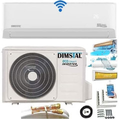 QuickConnect 9000 BTU ECO Smart Inverter 2.6 kW (2.7 kW) Split Air Conditioning Very Quiet with Self Clean/WiFi/App/Super Ioniser/Follow Me Complete Set Including QuickConnect Cables & Heating