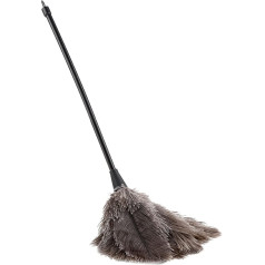 QANYEGN Ostrich Feather Duster Mini Handmade Duster Ostrich Feather Duster for Clean Books, Keyboards and Decoration Items, 34 cm