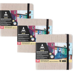 ARTEZA Artz-9418 Watercolour Sketchbook Linen Beige (Pack of 3)