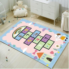 Hopscotch Rug for Children's Room, Hopscotch Rug, Bouncy Box Mat, Play Mat for Girls and Boys, Bouncy Mat for Children (80 x 120 cm)