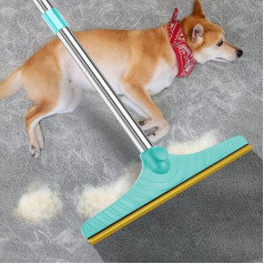 Carpet Rake Pet Hair Removal, Reusable Cat Hair Remover with 45 Inch Long Handle, Advanced Lint Remover Scraper for Carpets, Rugs, Mats, Couch