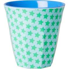 Rice Melamine Cup Two Tone Blue with stars