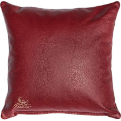 Centaur - Decorative Leather Cushion 40 x 40 cm for Sofa or Bedroom Wine Red - Real Leather Sofa Cushion Leather Look