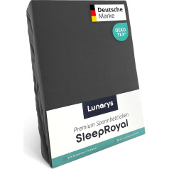 SleepRoyal Luxury Fitted Sheet 90 x 200 cm - Anthracite - 250 g/m² Premium Bed Sheet - 40 cm Base Height - for High Mattresses, Box Spring Bed & Mattress + Topper & Water Bed - Stretch Jersey