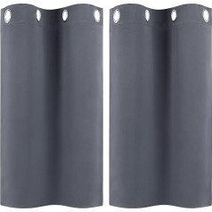 PiccoCasa 100% Polyester Blackout Curtains 29 x 36 Inches Grey