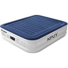KPUY Air Bed for 2 People, Inflatable Mattress with Integrated Pump, Air Mattress Self-Inflating/Blowing In 3 Minutes, Inflatable Bed for Camping & Home Use, Guest Bed, 203 x 152 x 46 cm, Blue