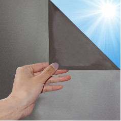HOMTOL Privacy Film Window Film Static Frosted Glass Film 75 x 200 cm Grey Self-Adhesive Opaque Sun Protection Protection Privacy Anti-Peep Film for Bathroom Living Room Conference Room