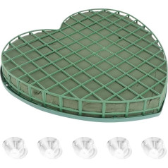 Healily Premium Polystyrene Foam Blocks, Heart-Shaped 21 x 20 x 3 cm, Green, Plastic and Polypropylene, Green, 32 x 30 x 3 cm