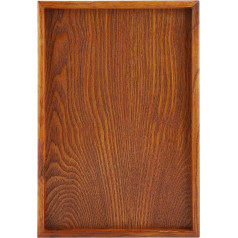 Wooden Container, Solid Wood Rectangular Tableware Serving Tray Food Fruit Plate Tea Serving Plate Snack Food Storage Plate Table Plate for Restaurant Home (35 x 24 cm)