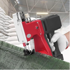 Bag Sewing Machine Portable Sewing Machine Bag Stapler Electric Packaging Bag Seam Seal for Woven Snakeskin Sack Rice Paper Plastic Bag (Red)