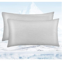 Avoalre Set of 2 Cool Pillowcases with Q-Max > 0.4 Arc-Chill Cooling Cushion Cover, Super Soft Summer Pillowcase with Concealed Zip, Set of 2 Cooling Pillowcases 40 x 80 cm