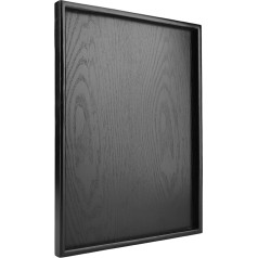 Tea Tray Wooden Tea Tray Wood Black Rectangular Shape Solid Wood Tea Coffee Snack Food Meals Serving Tray Plate Trays 40 x 30 cm (35 x 24 cm)
