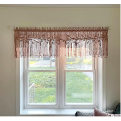 Macrame Curtain, Macrame Wall Hanging, Boho Curtain, Macrame Door Curtain, Woven Tapestry Wall Decoration, Boho Wall Decor (Wine Red)
