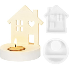 DIY Hauskerzenformen - Haus Kerzenständer Seifenform - Lichtständer 3D Silikon Kerzenform - für Kerzenherstellung, Geburtstag, Valentinstag, Hochzeit, Party Dekor