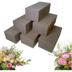 6 x Dry Foam for Silk and Artificial Flowers, Floral Foam, Wedding Funeral, Florist Foam Blocks for Floral Arrangements, Florist Dry Foam and Craft Supplies
