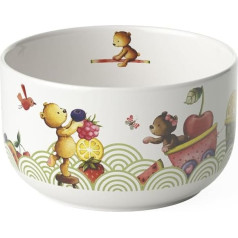 Villeroy & Boch Hungry As A Bear Cereal Bowl, 440 ml, Children's Bowl, Dishwasher Safe, Tableware for Children, Premium Porcelain, White/Multicoloured