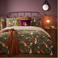 Furn. Pineberry Forest Woodland Duvet Cover Set - Multi-Colour - Single