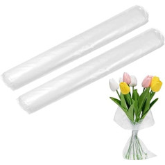 M METERXITY Pack of 100 Flower Water Retainer Plastic Bags, 11.8 x 15.7 Inches / 30 x 40 cm, Clear Plastic Packaging for Bouquets, Fresh Flower Bags with Water