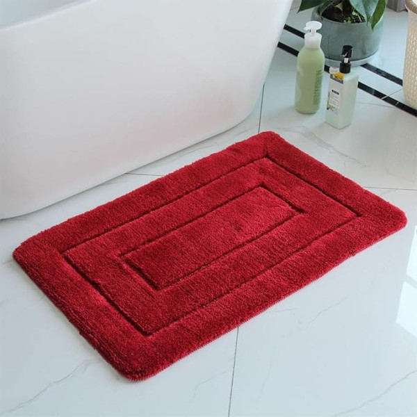 champracer Bathroom Rug, Water-Absorbent Bath Mat, Bathroom Rug, Non-Slip, Soft, Machine Washable, Bath Mat for Shower, Bathtub and Toilet, Grey, 40 x 60 cm (Red, 50 x 80 cm)