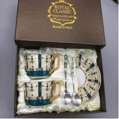 British Vintage Porcelain Tea Cup Ceramic Coffee Cups Bone China Creative Tea Set with Coffee Cup Saucer Teaspoon (4)